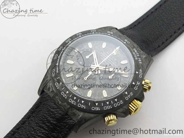 0210 Daytona DIW Carbon OMF Best Edition Carbon Dial on Black Leather Strap A Bright 2836